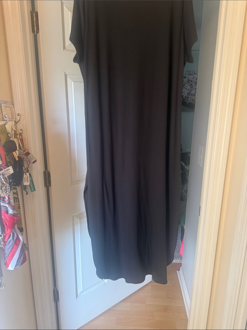 Classic Black Short Sleeve Maxi Dress - Brand Unknown